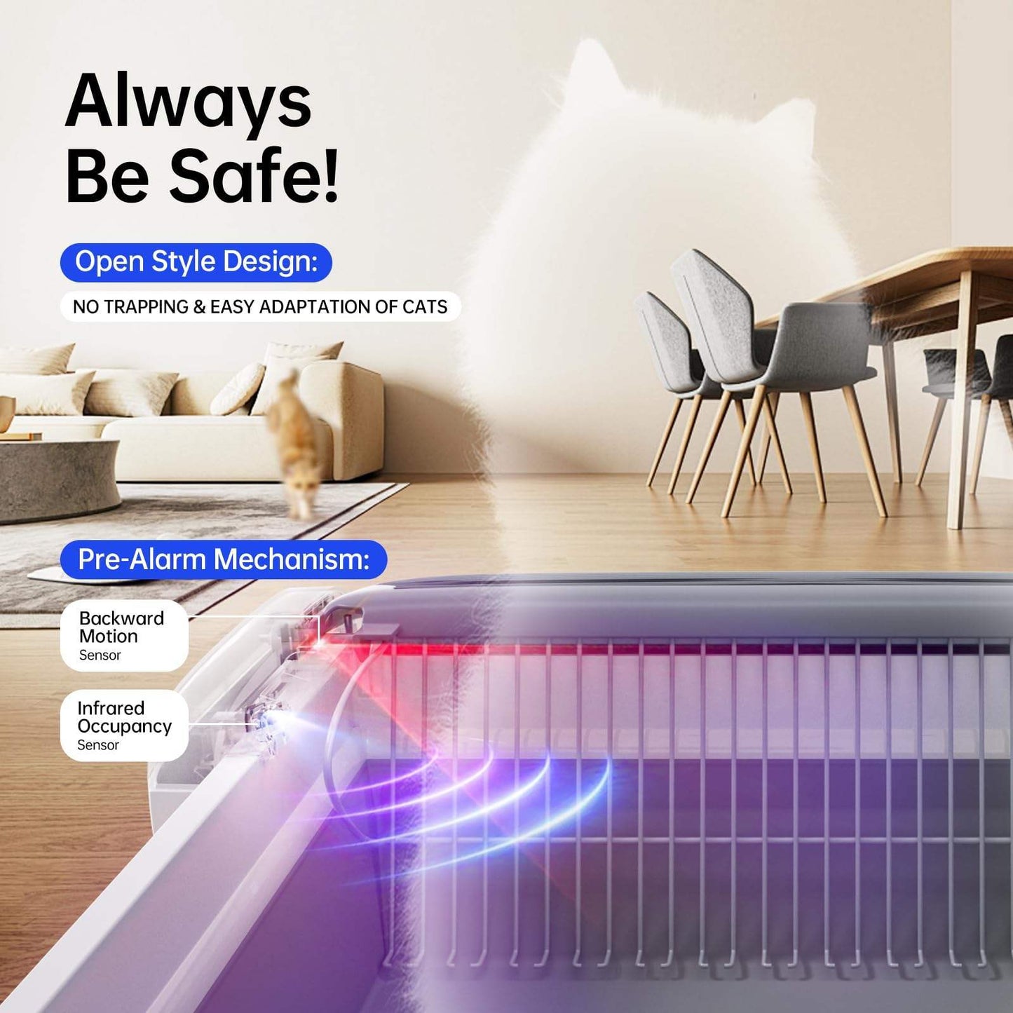 Open Top Self Cleaning Cat Litter Box