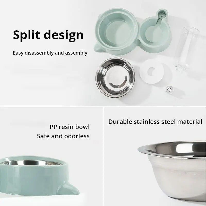 Automatic Pet Water + Food Bowl – Gravity Feed & Fresh Flow