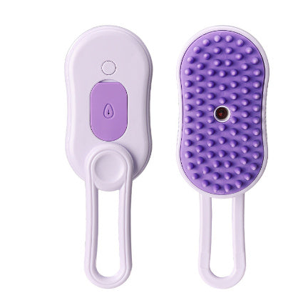 3-in-1  Steam Pet Brush — Spray, Massage & De-Shedding Tool